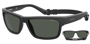 Men Polaroid Sport Sunglasses: PLD 7031/S - Black - SpecSMART Eye Clinic (Diagonal View)